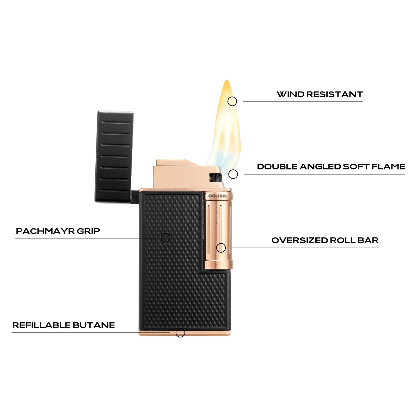 Colibri Cigar Lighter Julius Black Rose - Image 4
