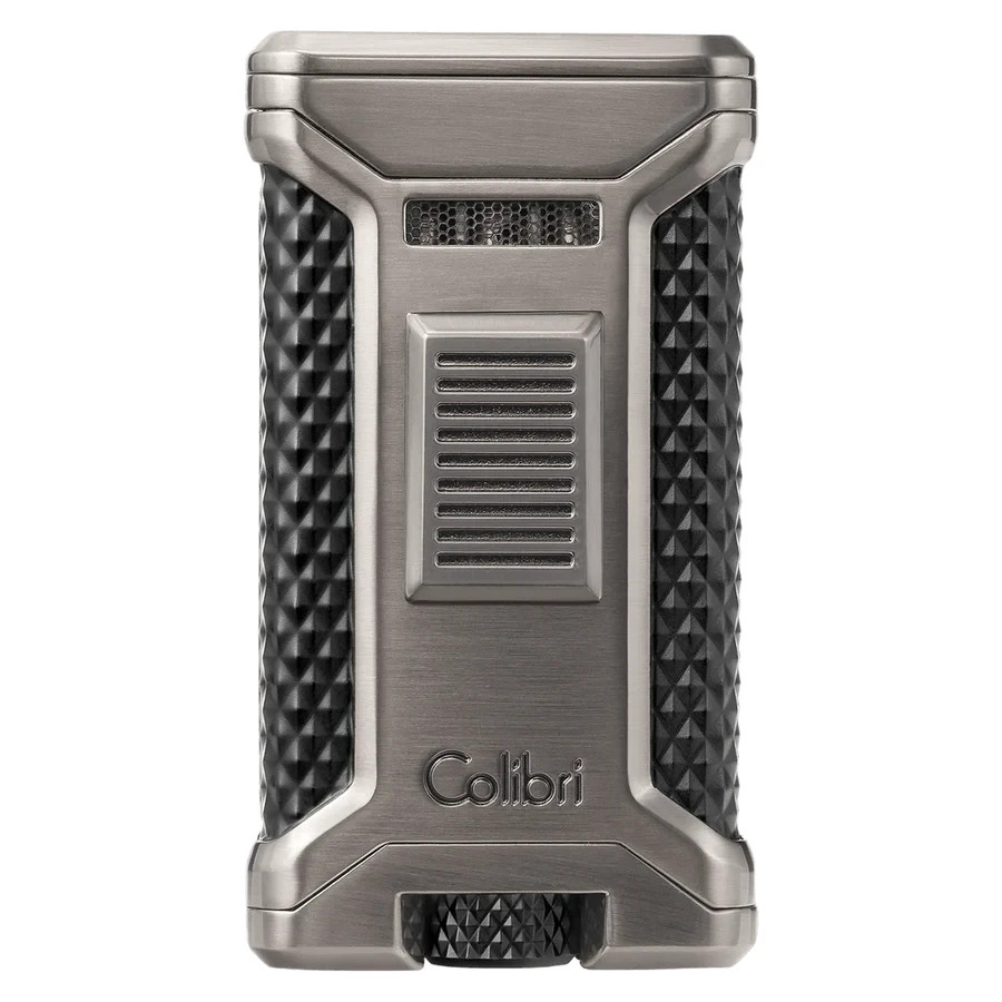 Colibri Cigar Lighter Ascari Triple Jet Lighter Gunmetal Black + Punch Cutter