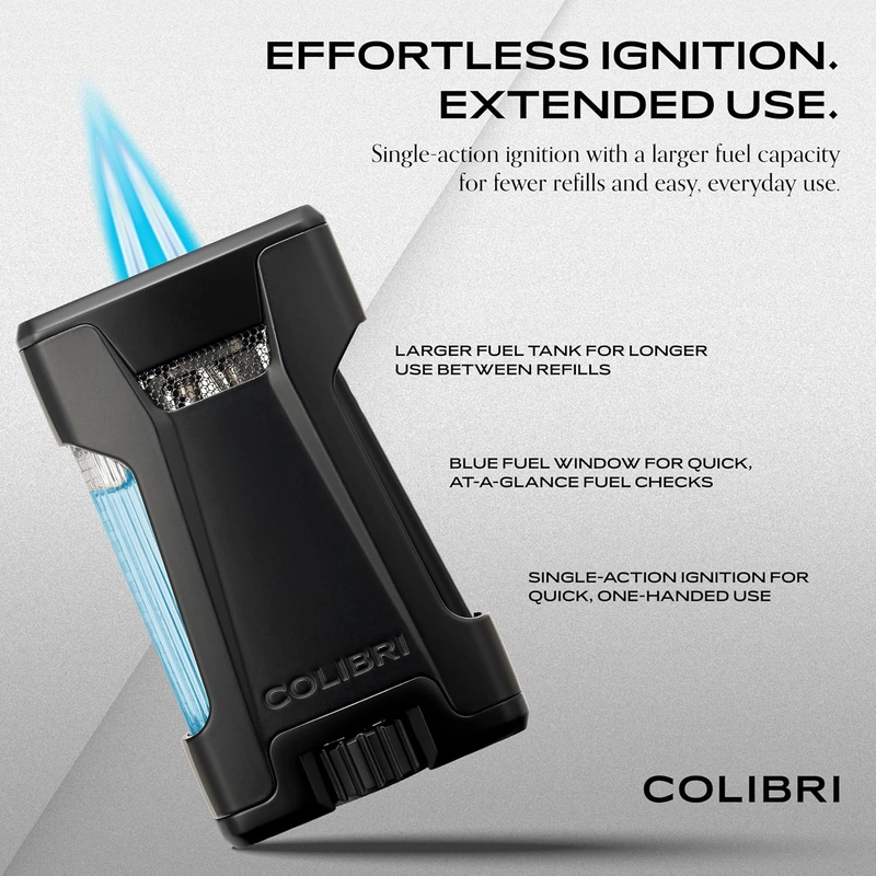 Colibri Rebel Double Jet Lighter Matte Black - Image 2
