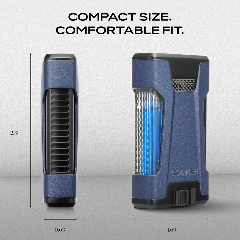 Colibri Rebel Double Jet Lighter Matte Midnight Navy - Image 4