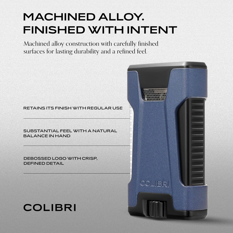 Colibri Rebel Double Jet Lighter Matte Midnight Navy - Image 2
