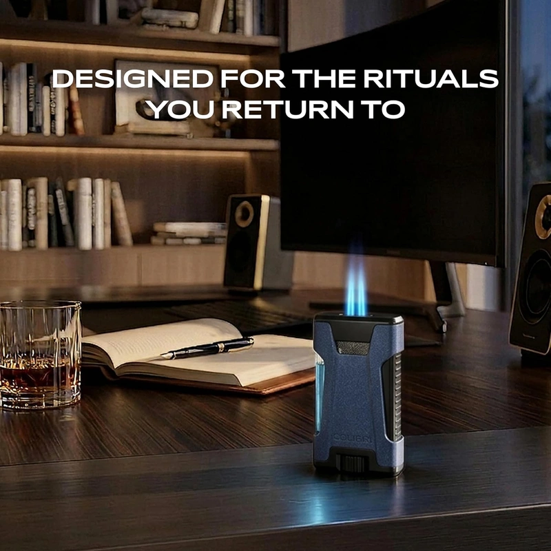 Colibri Rebel Double Jet Lighter Matte Midnight Navy - Image 5