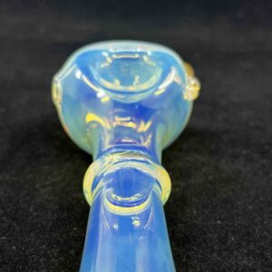 American Glass Blowing - Spoon Pipe Blue Silver Fumed - 4 inches Long