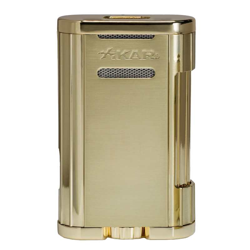 Xikar Allume 3 Triple Jets Table Lighter Green Gold - Image 3