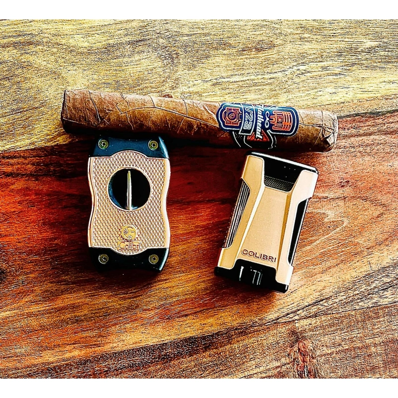 Colibri Rebel double jet lighter, matte gold